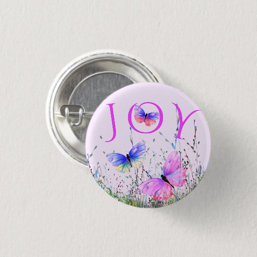 Farbenfrohe Butterflies Flag Button Spring Joy (Vorne & Hinten)