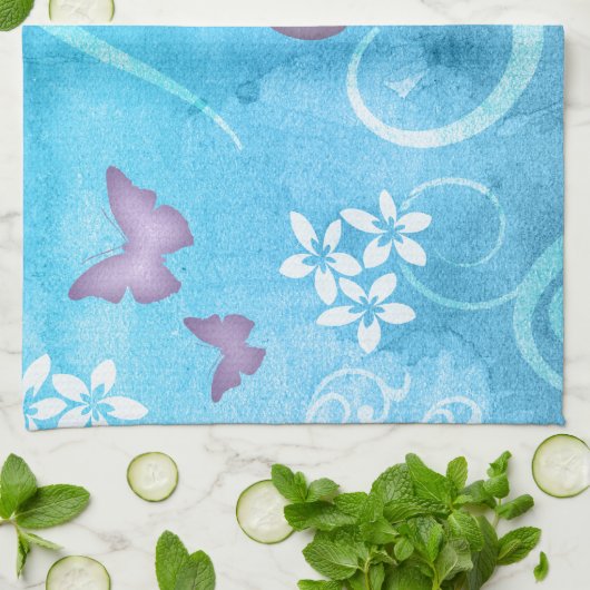 Farbenfrohe Butterfly Aquarellbilder Geschirrtuch (Gefaltet)