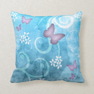 Farbenfrohe Butterfly Aquarellbilder Kissen