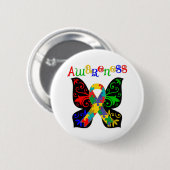 Farbenfrohe Butterfly-Autismus-Bewusstsein Button (Vorne & Hinten)