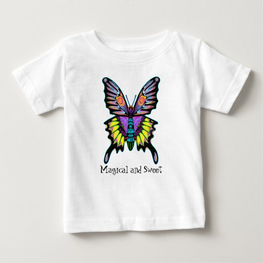 Farbenfrohe Butterfly Baby T-shirt (Vorderseite)