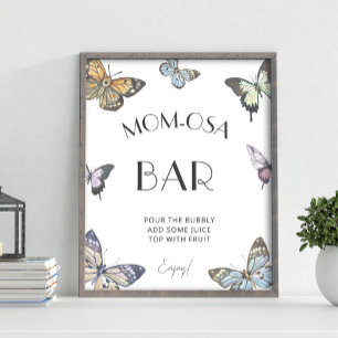 Farbenfrohe Butterfly Babydusche Mama-osa-Bar Zeic Poster