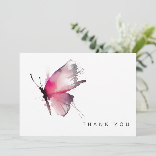 Farbenfrohe Butterfly Beerdigung Bereavement Danke (Stehend Vorderseite)