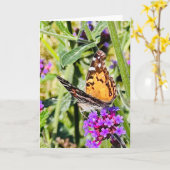 Farbenfrohe Butterfly-Begrüßung Karte (Gelbe Blume)