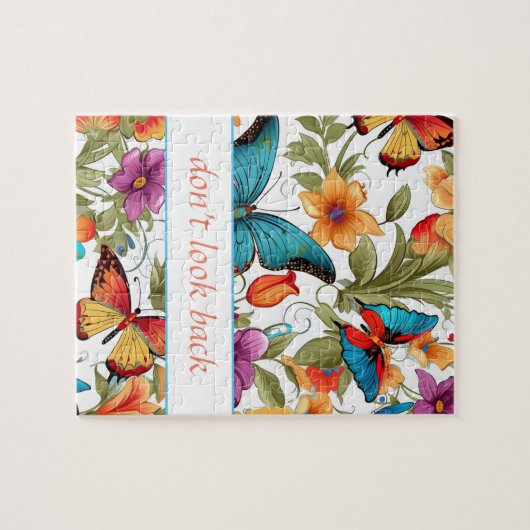 Farbenfrohe Butterfly-Blume-Muster Puzzle (Horizontal)