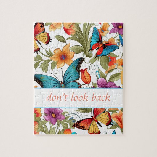 Farbenfrohe Butterfly-Blume-Muster Puzzle (Vertikal)