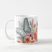 Farbenfrohe Butterfly-Blume Subliminationswrap Kaffeetasse (Links)