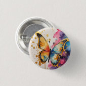 Farbenfrohe Butterfly Button (Vorne & Hinten)