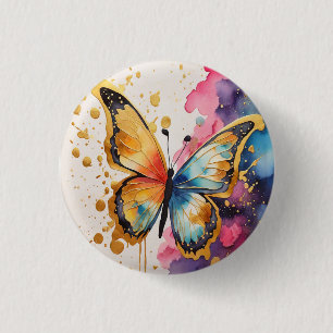 Farbenfrohe Butterfly Button