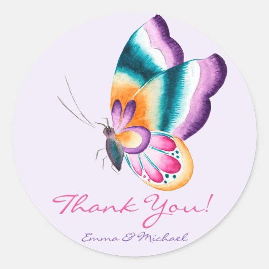 Farbenfrohe Butterfly | Danke, dass du Sticker hoc (Vorderseite)