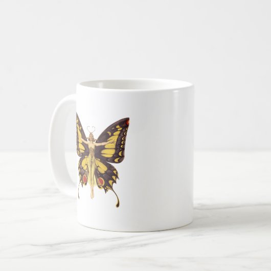 Farbenfrohe Butterfly Design-Tasse Kaffeetasse (Vorderseite Links)