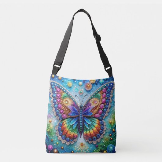 Farbenfrohe Butterfly Diamantfarbene Tasche (Vorderseite)