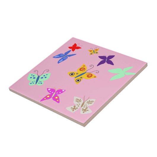 Farbenfrohe Butterfly Fliese (Seite)
