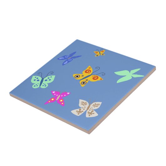 Farbenfrohe Butterfly Fliese (Seite)