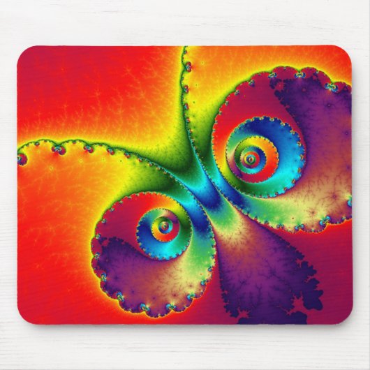 Farbenfrohe Butterfly-Fraktal Mousepad (Vorne)