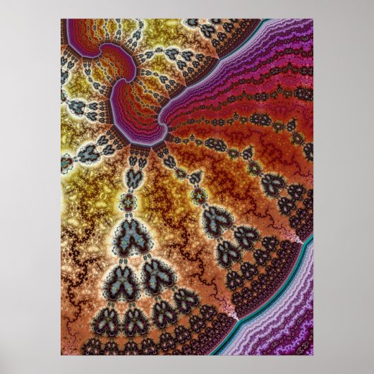 Farbenfrohe Butterfly-Fraktal Poster (Vorne)