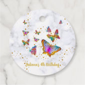 Farbenfrohe Butterfly Geburtstagsparty Geschenkanhänger (Rückseite)