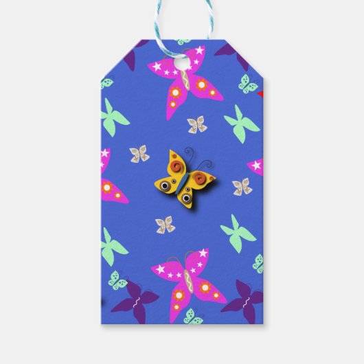 Farbenfrohe Butterfly Geschenkanhänger (Vorderseite)