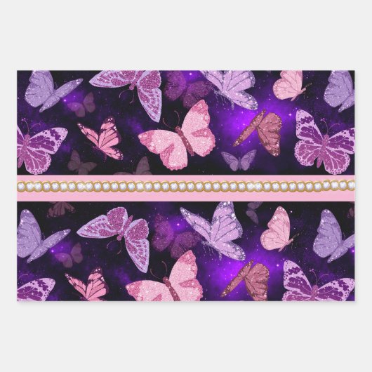 Farbenfrohe Butterfly-Geschenkwrap Geschenkpapier Set (Vorderseite 3)
