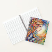 Farbenfrohe Butterfly Girl Verzauberung Notizblock (Innenseite)
