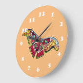 Farbenfrohe Butterfly Große Wanduhr (Winkel)
