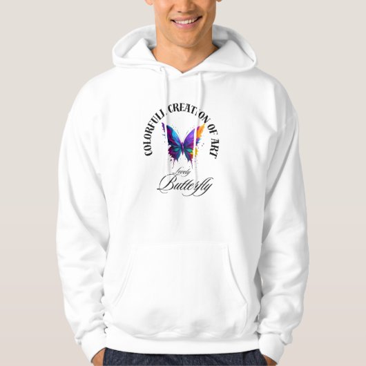 Farbenfrohe Butterfly Hoodie (Vorderseite)