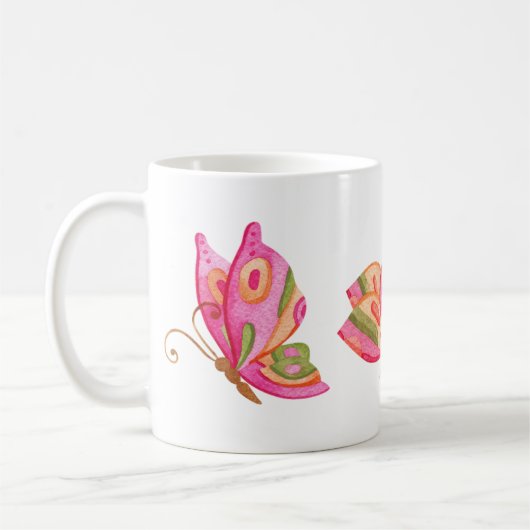Farbenfrohe Butterfly Kaffeetasse (Links)