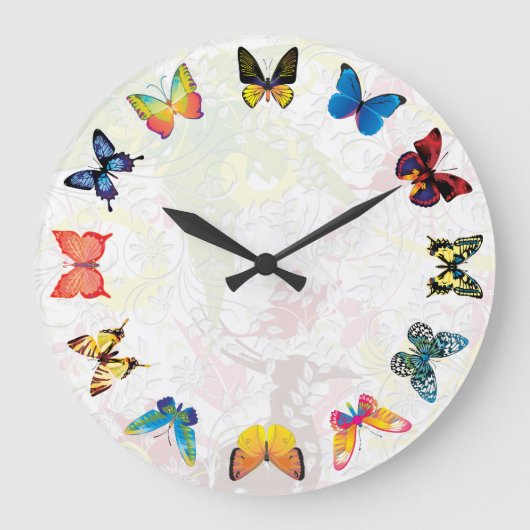 Farbenfrohe Butterfly Kids Room Uhr (Vorderseite)