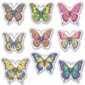 Farbenfrohe Butterfly-Kollektion wasserdicht Aufkleber (Vorderseite)