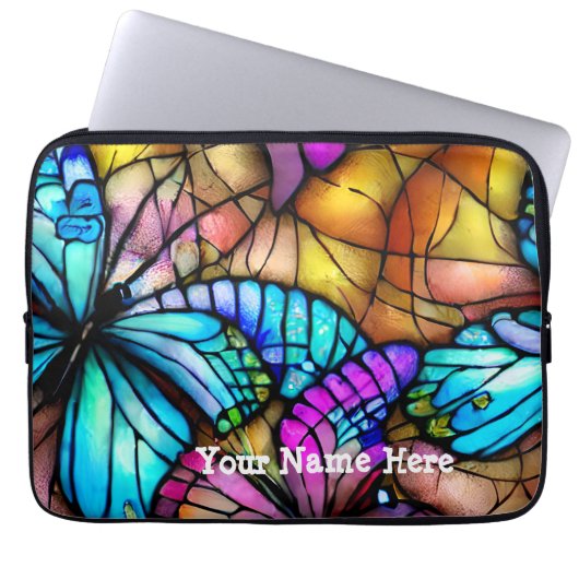 Farbenfrohe Butterfly Laptopschutzhülle (Vorderseite)