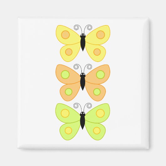 Farbenfrohe Butterfly Magnet (Vorne)