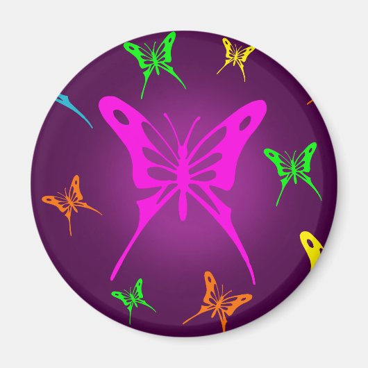 Farbenfrohe Butterfly Magnet (Vorne)