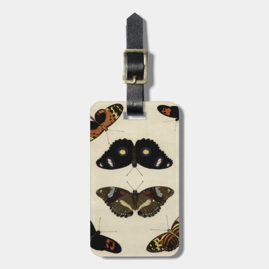 Farbenfrohe Butterfly-Medley auf Creme Background Gepäckanhänger (Vorderseite vertikal)