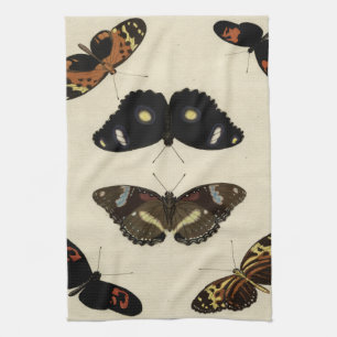 Farbenfrohe Butterfly-Medley auf Creme Background Handtuch