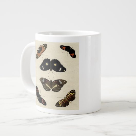 Farbenfrohe Butterfly-Medley auf Creme Background Jumbo-Tasse (Vorderseite Links)