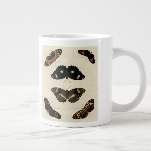 Farbenfrohe Butterfly-Medley auf Creme Background Jumbo-Tasse (Rechts)