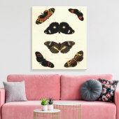 Farbenfrohe Butterfly-Medley auf Creme Background Leinwanddruck (Insitu (Wohnzimmer))