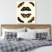 Farbenfrohe Butterfly-Medley auf Creme Background Leinwanddruck (Insitu (Schlafzimmer))