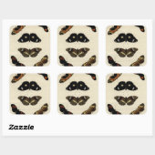 Farbenfrohe Butterfly-Medley auf Creme Background Quadratischer Aufkleber (Blatt)