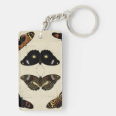 Farbenfrohe Butterfly-Medley auf Creme Background Schlüsselanhänger (Rückseite)