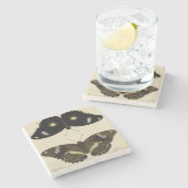 Farbenfrohe Butterfly-Medley auf Creme Background Steinuntersetzer (Seitenansicht)