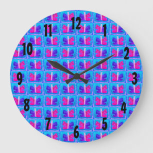Farbenfrohe Butterfly Miami Filter Basic Große Wanduhr