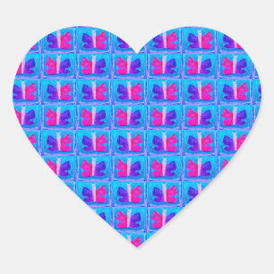 Farbenfrohe Butterfly   Miami Filter   Basic   Herz-Aufkleber