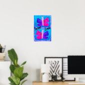 Farbenfrohe Butterfly | Miami Filter | Basic | Poster (Heimbüro)