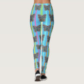 Farbenfrohe Butterfly-Mosaikmuster Leggings (Rückseite)