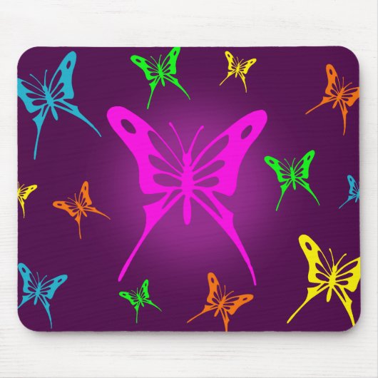 Farbenfrohe Butterfly Mousepad (Vorne)