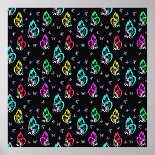 Farbenfrohe Butterfly-Muster herunterladen Poster (Vorne)