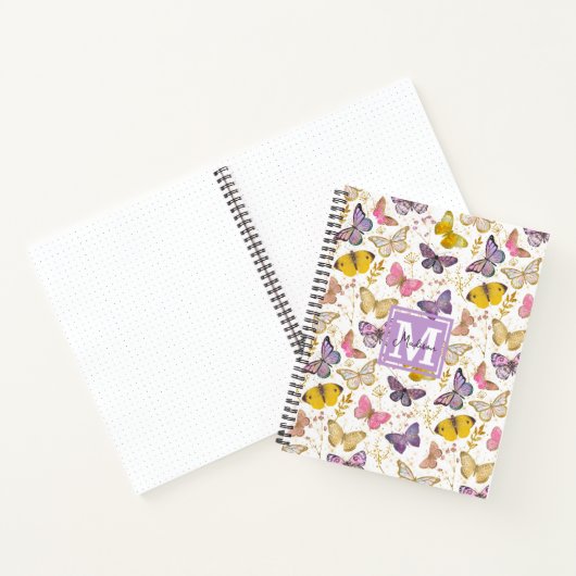 Farbenfrohe Butterfly-Muster Notizblock (Innenseite)