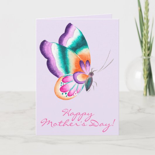 Farbenfrohe Butterfly | Muttertag Karte (Vorderseite)