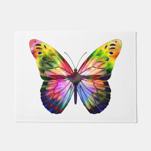 Farbenfrohe Butterfly Papillon Illustration Fußmatte (Vorderseite)